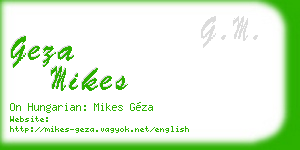 geza mikes business card